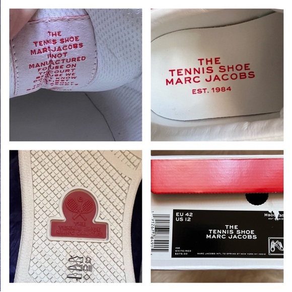 New! THE MARC JACOBS Leather Tennis Shoes Sneakes - Picture 16 of 16
